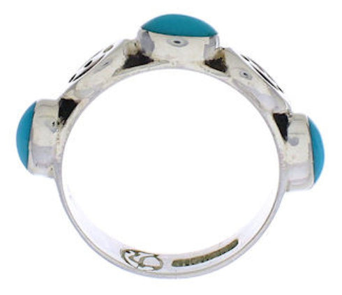 Southwest Sterling Silver Turquoise Stackable Ring Size 6-1/4 UX34677